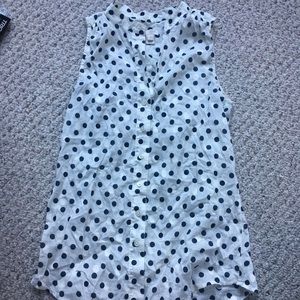 J.Crew Polka Dot Sleeveless Blouse